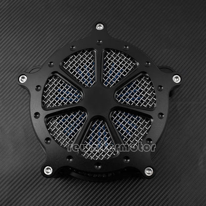 ya 5 8.10 Dots Black Air Filter Blue Cleaner Fit for Harley Touring Trike 08-16 Softail 16