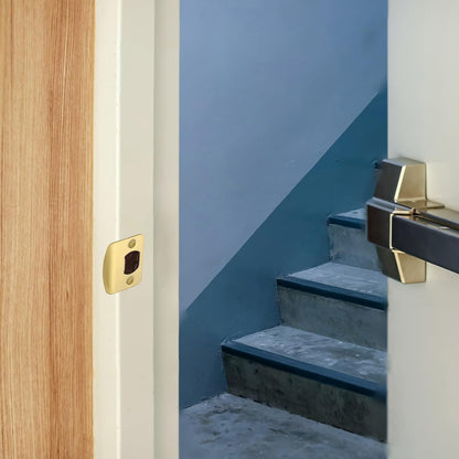 ya 26 10.21 baidi 2Pcs Door Strike Plate 2-1/4x1-3/4, Round Corner Extended Lip Latch, Silver-2