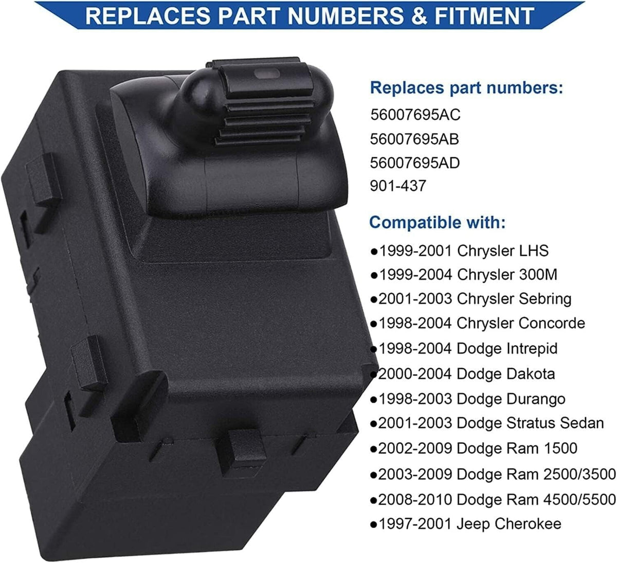 ya 14 9.20 zhengce Pack for Dodge for Ram 1500 2500 3500 Passenger Side Power Window Switch 5-1