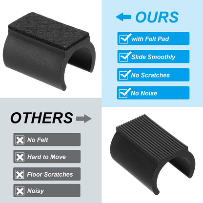 ya 26 10.21 baidi 16pcs U Chair Leg Caps, 25mm U Shaped Chair Leg Floor Protector Tangle, Black