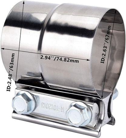 ya 5 8.24 baidi 2.5 inch ring joint exhaust band clamp for pipe repair 304 stainless steel 2 pieces 