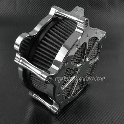 ya 5 8.10 Chrome Air Cleaner Gray Intake Air Filter Fit for Harley Touring Trike 2017-2025