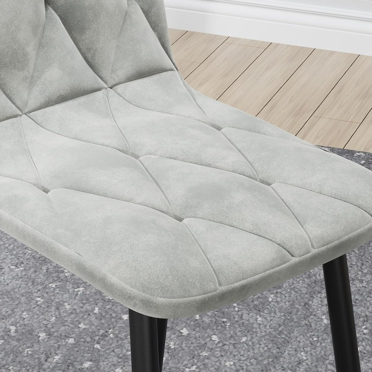 ya 28 10.13 baidi 4-Piece Modern Dining Chairs Set, Upholstered Cushion Seats, Metal Legs