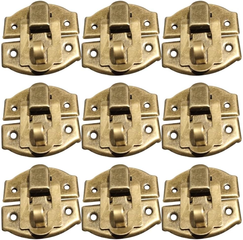 ya 26 10.21 baidi 20pcs Retro Wooden Cabinet Buckle Latch Alloy Panel Buckle Hasp Packing Box Hasp