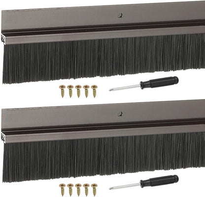 ya 26 10.21 baidi Door Sweep Brush Sweeps 2 Black PP Brush 39L x 3W -H-Shape(2 Pcs, Brown)