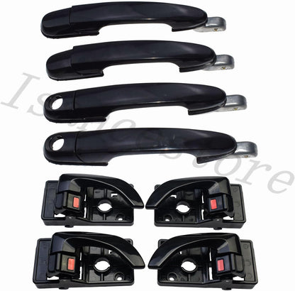 ya 4 8.8.2 Interior Exterior Door Handle Front and Rear L & R for 05-09 for Hyundai for Tucson 8-Piece Set 