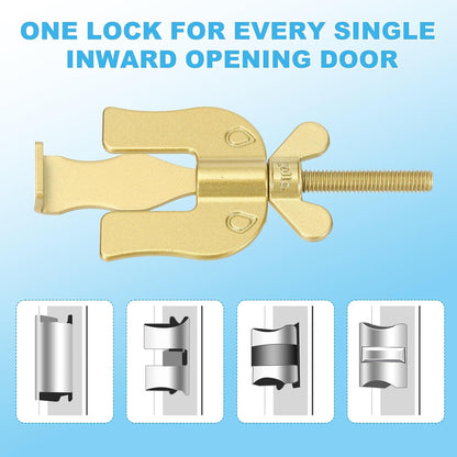 ya 26 10.21 baidi 2 Pack Portable Security Door Lock 3.78x1.7inch, Gold