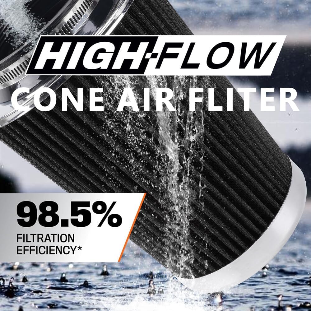 ya 13 9.15 baidi 3 3.5 4 Cold Air Intake Filter Inlet 3 Sizes in 1 9 Tall Black Universal