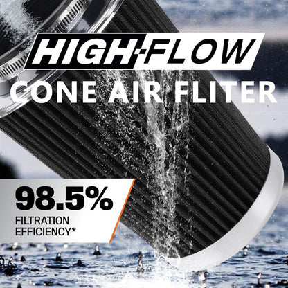 ya 13 9.15 baidi 3 3.5 4 Cold Air Intake Filter Inlet 3 Sizes in 1 9 Tall Black Universal