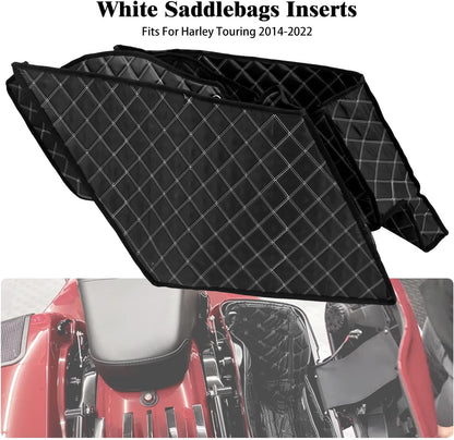 ya 11 9.14 baidi5 Saddlebag White Line Stretched Bag Inserts for Harley Road Electra Glide 14+