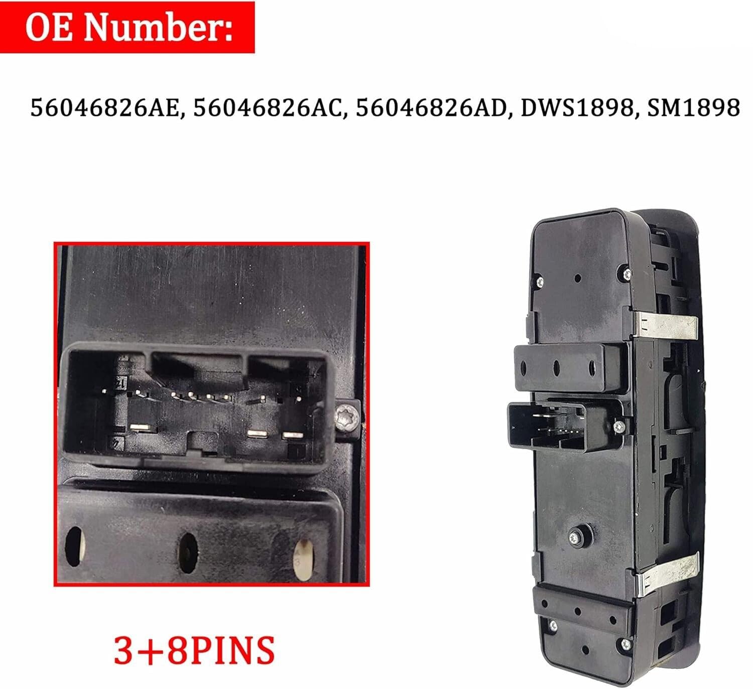 ya 8 8.24 baidi Driver Side Master Power Window Switch 11 Pin for 2016-2018 for Ram 1500 2500 3500