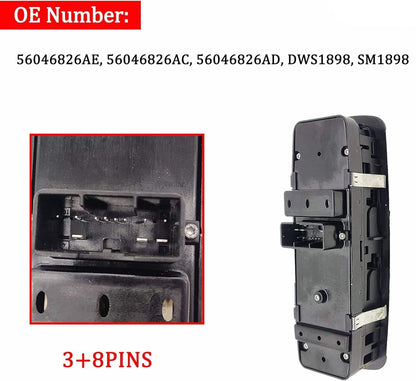 ya 8 8.24 baidi Driver Side Master Power Window Switch 11 Pin for 2016-2018 for Ram 1500 2500 3500