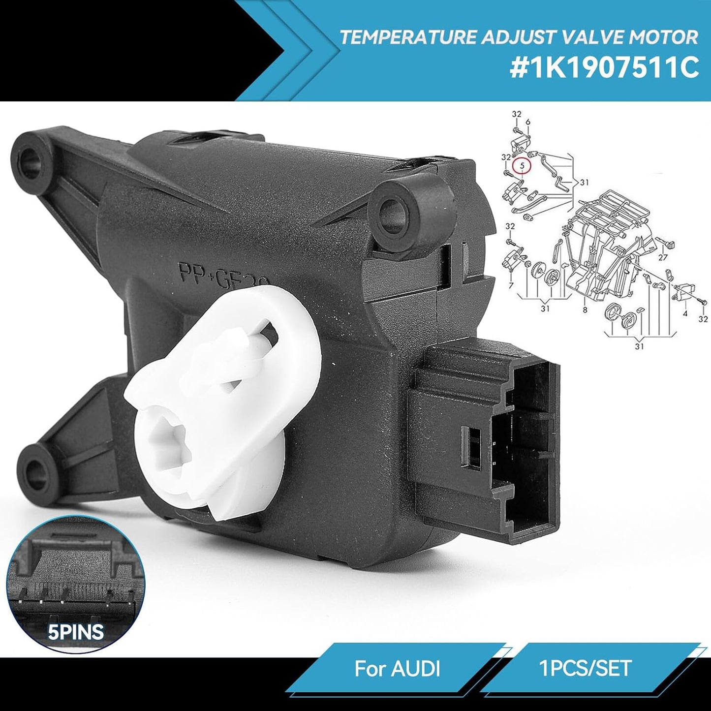 ya 4 8.10 BLOWER ACTUATOR MIXING FLAP AIR CONDITIONING UNIT for Audi A3 for VW for Golf 5/6 TOURAN for Passat