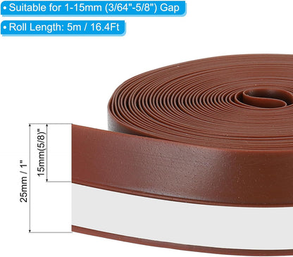 ya 26 10.21 baidi 16.4Ft Weather Stripping Door Seal, 1W Silicone Sealing Tape, Brown