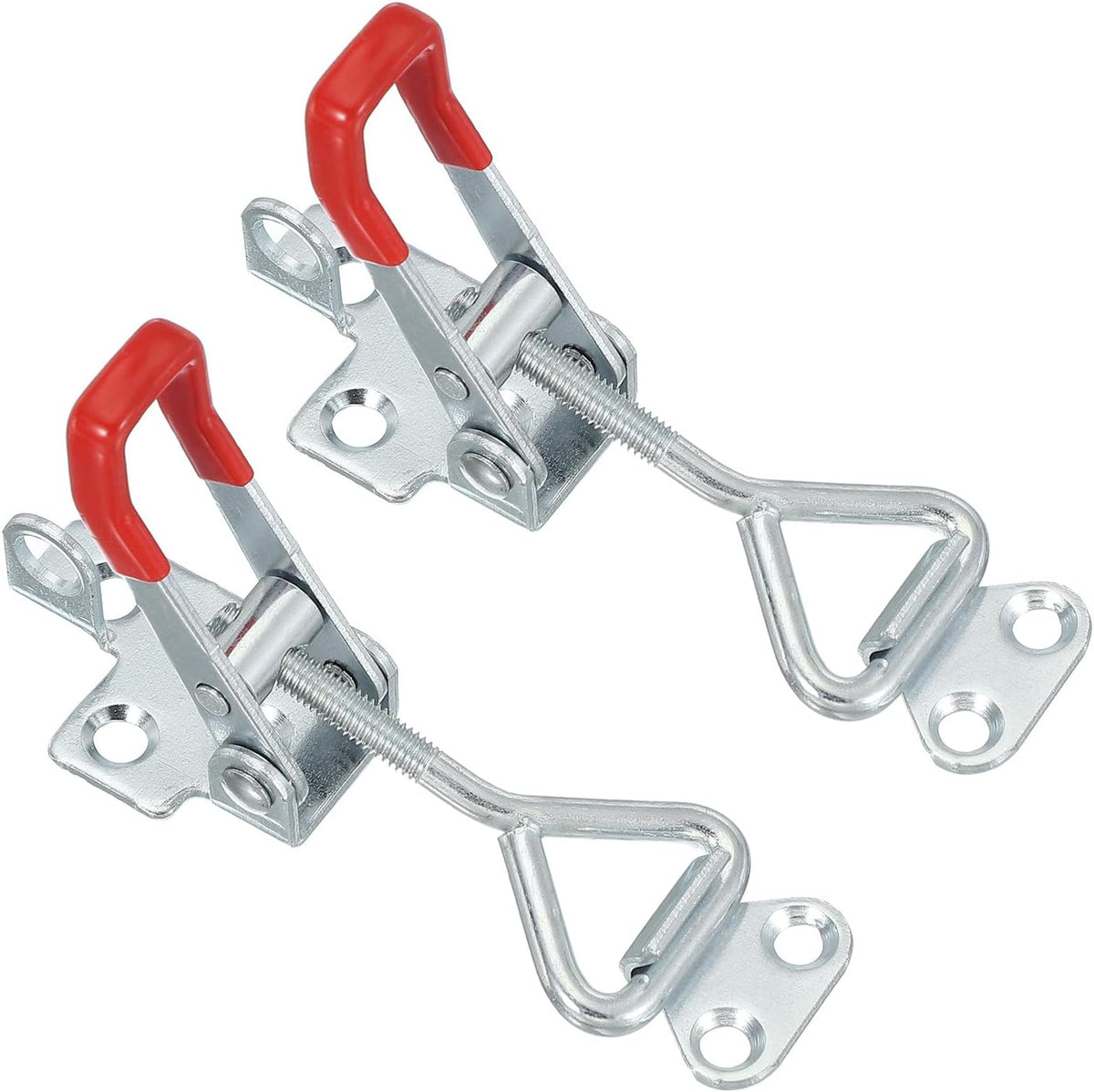 ya 26 10.21 baidi 2 Pcs Toggle Latch Clamp 4001 Carbon Steel with Lock Hole 220Lbs ing, Silver