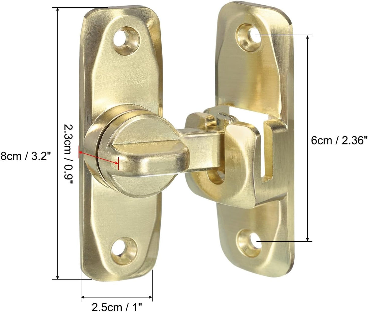 ya 26 10.21 baidi 90/180¡ãBarn Door Lock, Zinc Alloy Flip Gate Sliding Door Latches, Gold