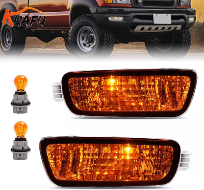 ya 11 9.14 baidiKUAFU Pair Front Bumper Turn Signal Lights for Toyota Tacoma 2001-2004 Clear