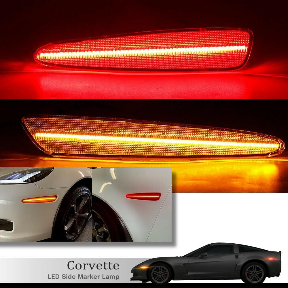 ya 7 8.24 baidi 5x Front and Rear LED Side Marker Lights + Tail Light 3rd for 05-13 for Chevrolet for Corvette C6