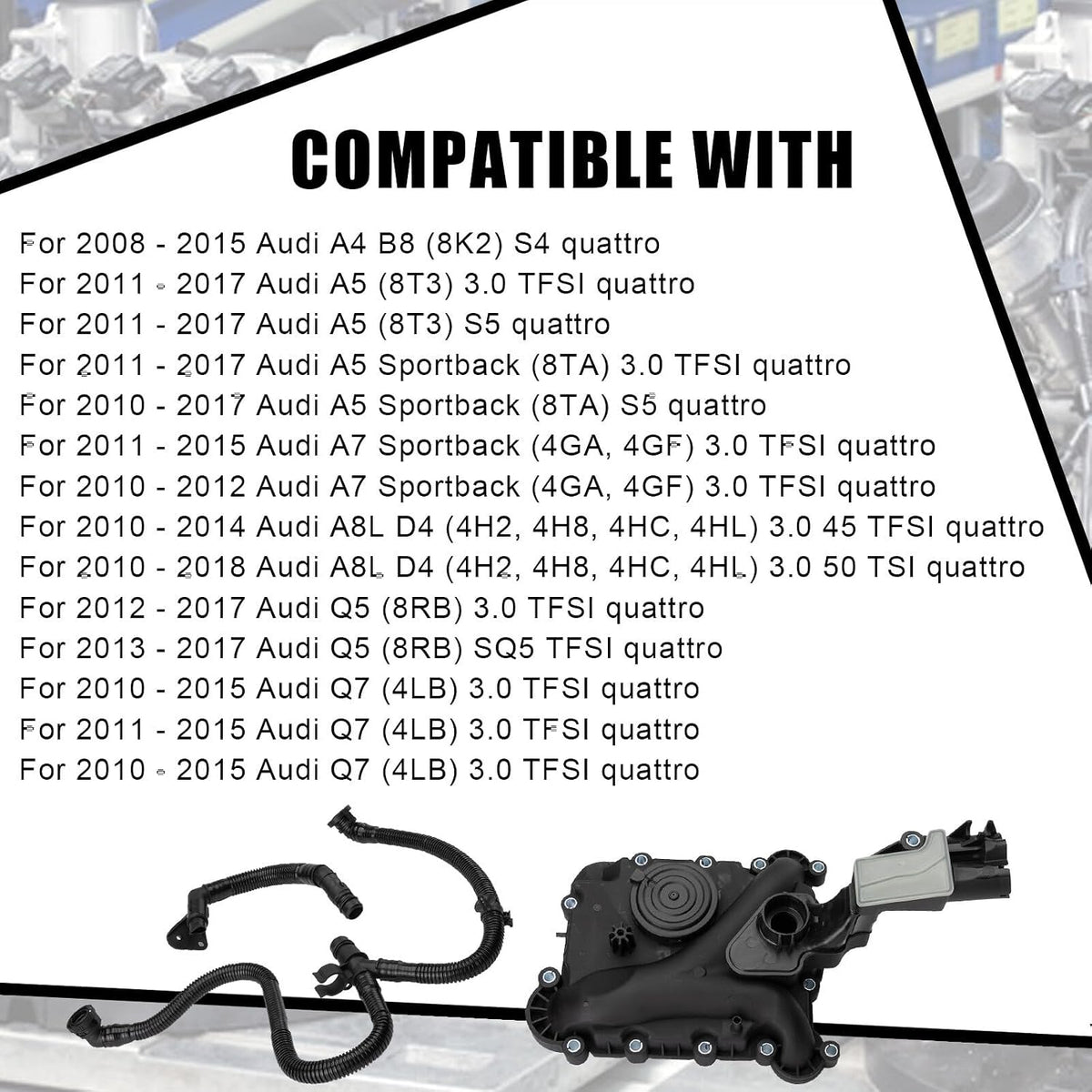 ya 10 9.16 baidi 06E103547AB Oil Separator PCV Valve Vent Trim for Audi Q7 A8 Q5 S4 A6 A7 3.0TFIS