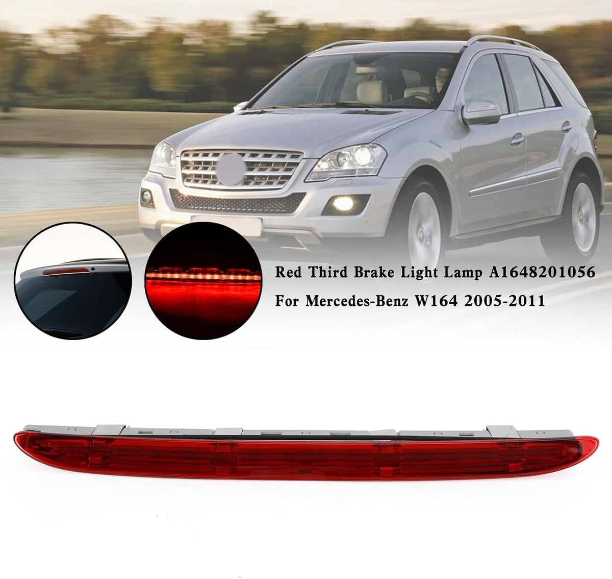 ya 10 9.16 zhengce Red Third Brake Light Lamp A1648201056 For W164 2005~2011 RED