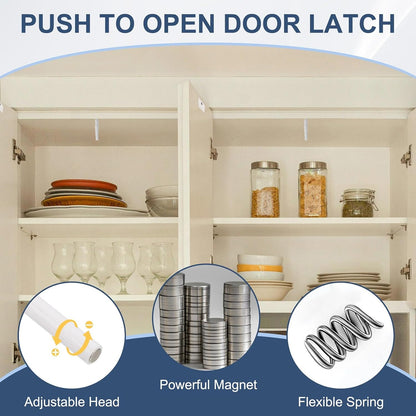 ya 26 10.21 baidi 4 Pcs Magnetic Push Latches Push to Open Door Latches Cabinet Hardware White