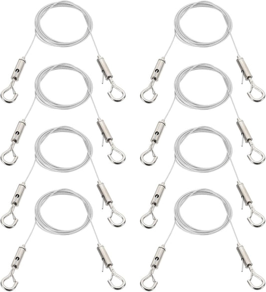 ya 26 10.21 baidi 8 Pcs 2m x 1.5mm Heavy Duty PVC Coated Adjustable Picture Hanging Wire Kit-2