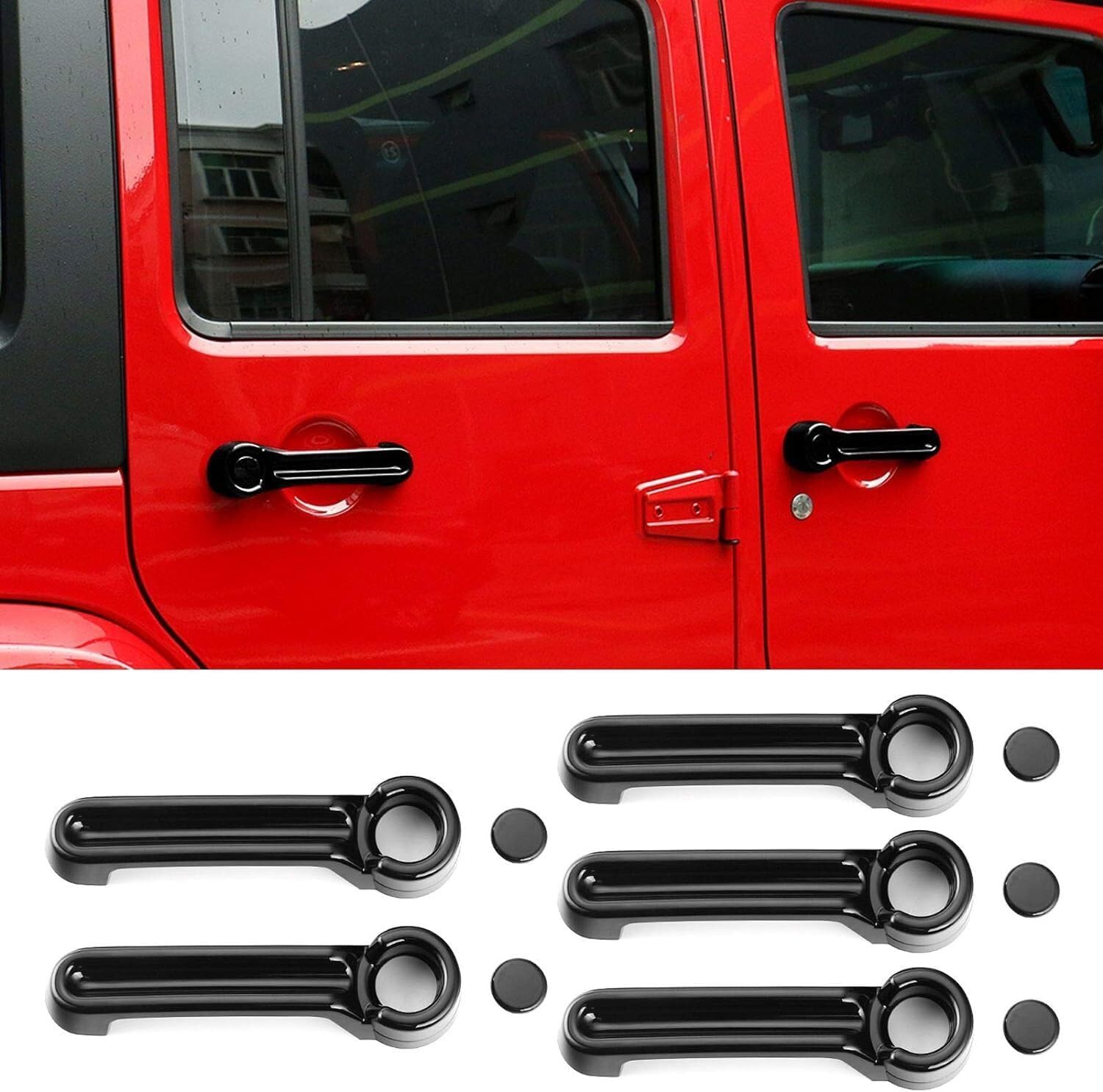 ya 2 8.15 Door Handle Cover for 07-18 Jep Wrangler JKU 08-12 Jep Liberty 07-11 for Dodge Nitro