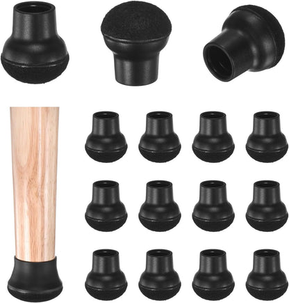 ya 26 10.21 baidi 32-Pack Chair Leg Floor Protectors, 0.55-0.75 Silicone Round C [Black]
