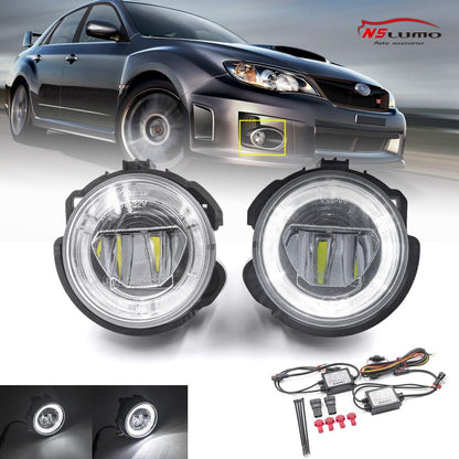 ya 7 8.24 baidi DRL Halo LED Daytime Running Fog Lights for 2008-13 for Subaru WRX STI for Forester 