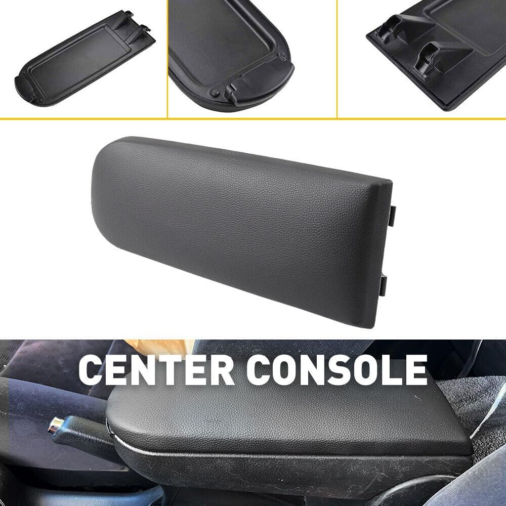 ya 4 8.14 for VW for Jetta Beetle 1999-2009 Black PU Leather Center Console Armrest Cover Lid