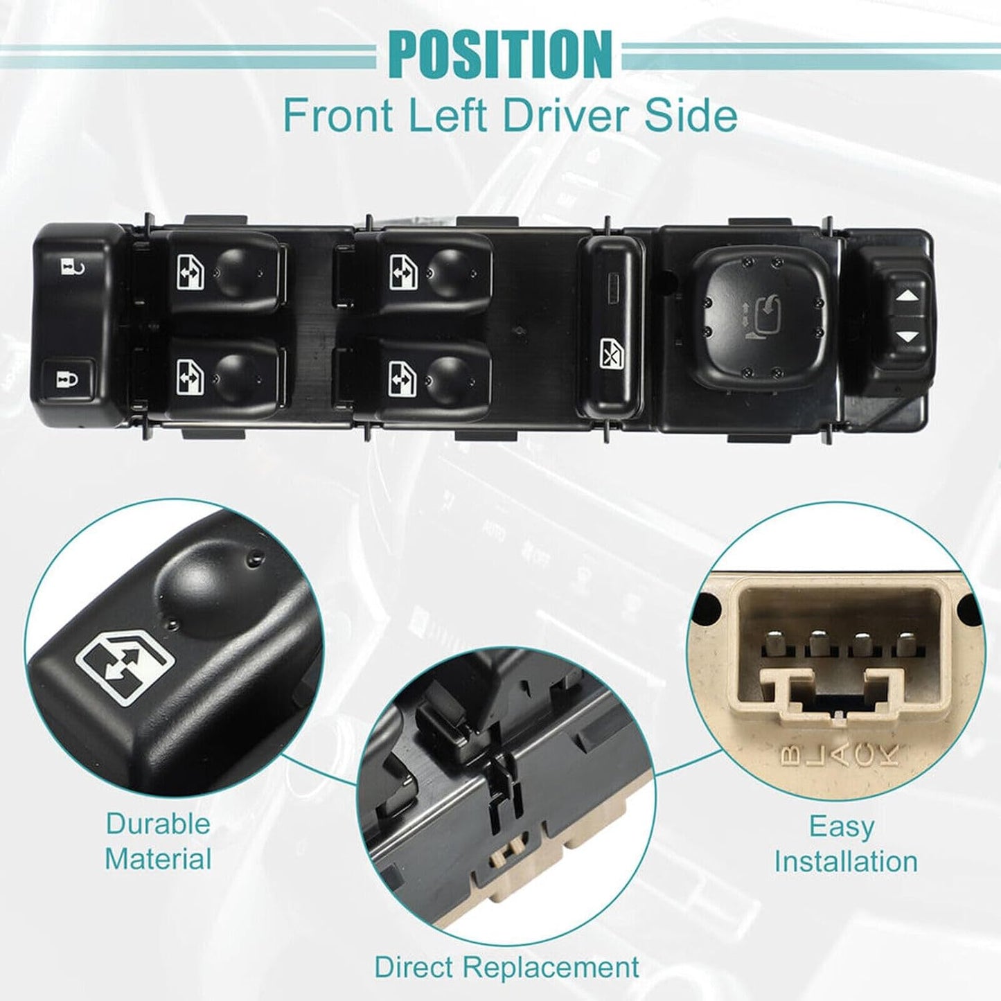 ya 6 8.24 baidi Power Window Control Switch fit for Chevy Silverado for GMC Sierra 1500 3500 15883319 AP