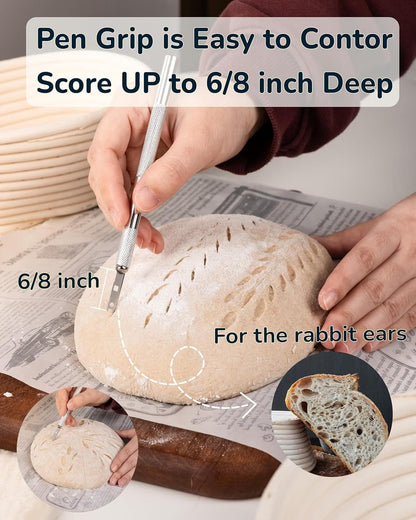ya 14 9.20 baidi Sourdough Scoring Tool, 11 Blades, Covered, Sourdough Bread Scorer-2