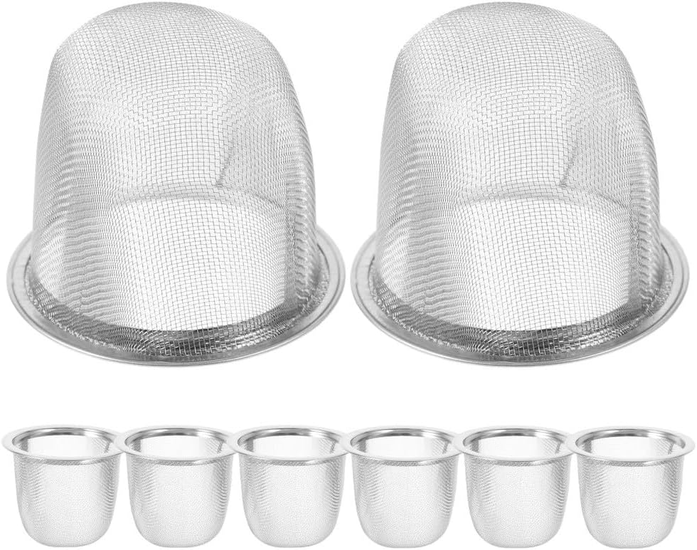 ya 14 9.20 baidi 8 Pcs Stainless Steel Tea Strainer Steeper for Loose Teapot Dad Metal Mesh-1