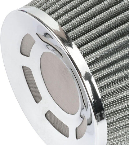 ya 13 9.15 baidi 3 76mm High Flow Inlet Cold Air Intake Cone Replacement Dry Air Filter Silver