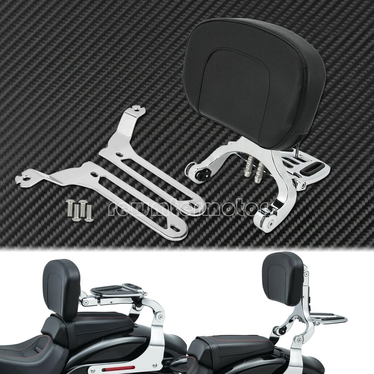 ya 6 8.24 baidi Multi-Purpose Driver & Passenger Backrest Fit for Harley Fat Bob FXFB 2018-2022