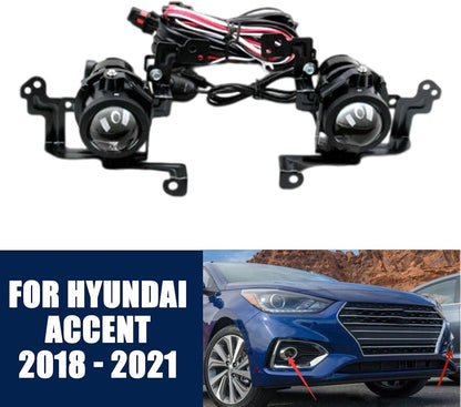 ya 4 8.24 baidi Front ABS Fog Light Left and Right Fits for Hyundai Accent 2018-2021 AT