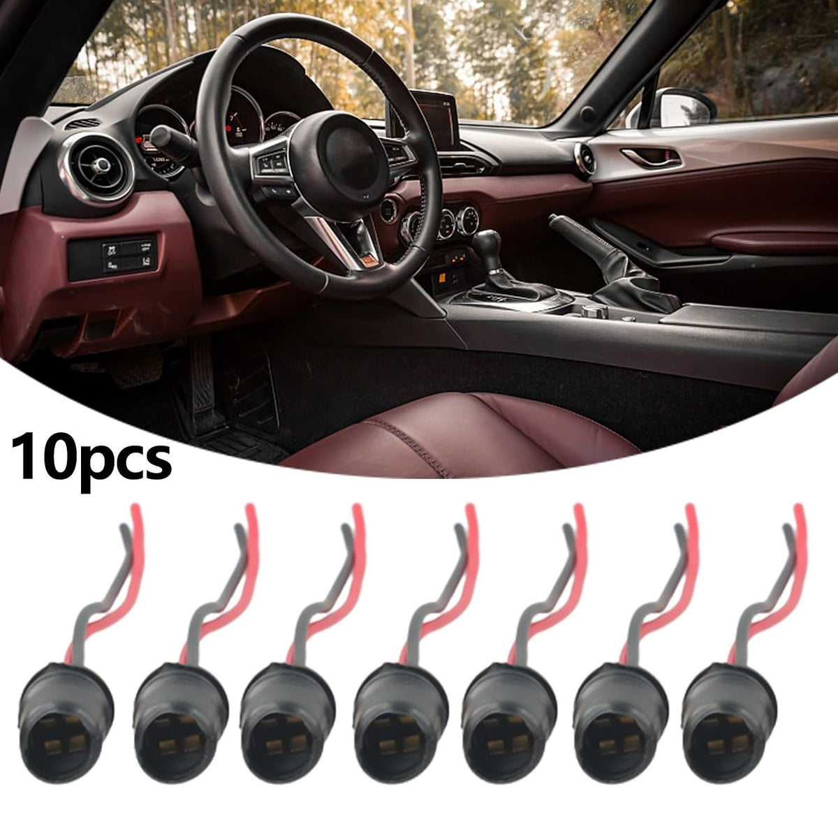 ya 23 10.7 baidi 10pcs Black Rubber Car Auto Light Bulb Round Socket Lamp Holder Base Connector