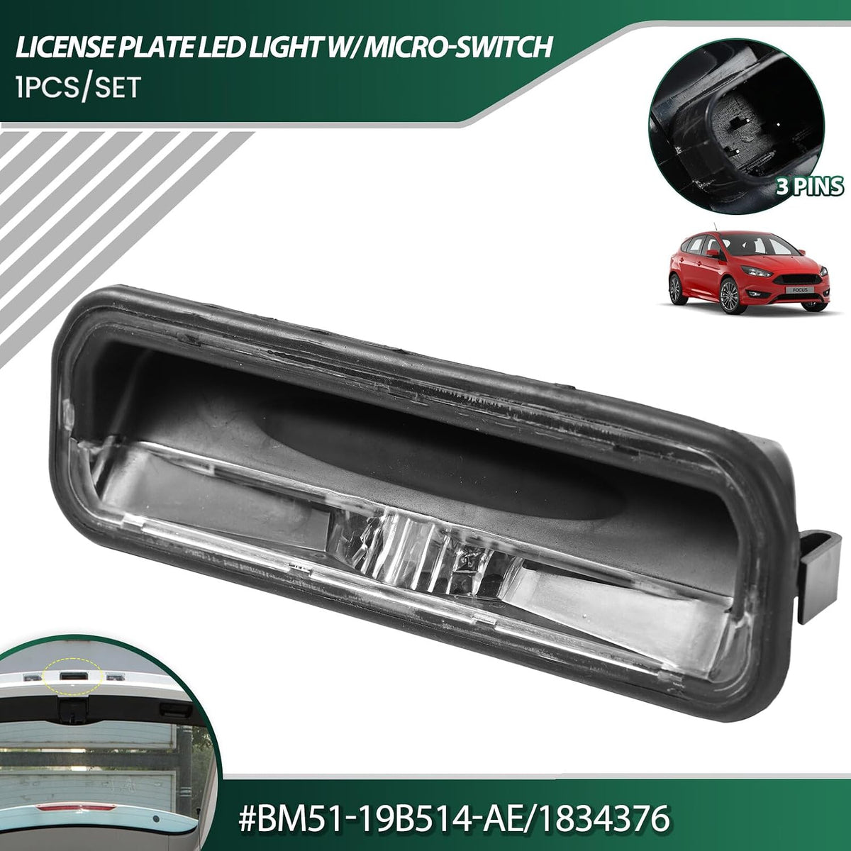 ya 11 9.14 baidiTailgate Handle Opener Switch Button Micro for Ford Focus Mk3 3 III B-Max DE-