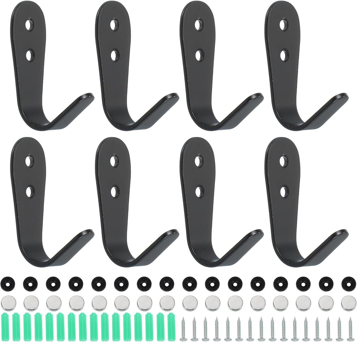 ya 26 10.21 baidi 8Pcs 2.7x0.12 Stainless Steel Coat Hooks Wall Mounted Hanger for Towels Black