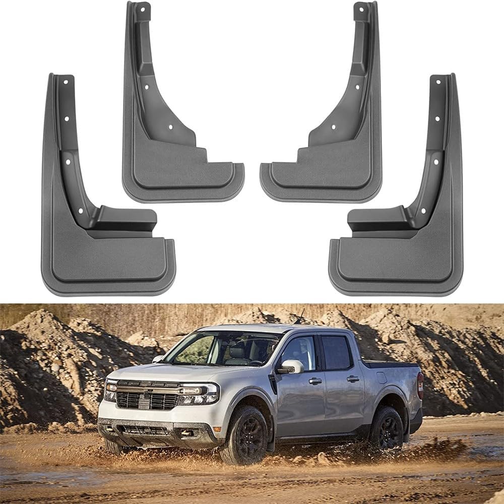 ya 5 8.10 Car Front & Rear Guard Mud Guards Splash Set Black for Ford Maverick 2022-2023