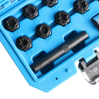 ya 10 9.16 baidi 12pcs Car Wheel Locking Lug Nut Master Set Lock Key Removal Tool Socket Kit