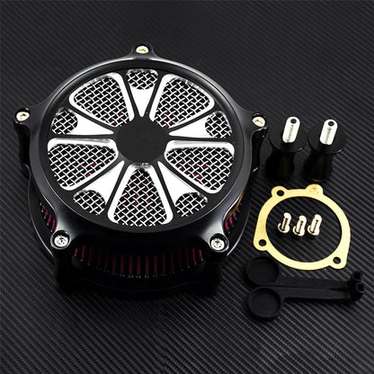ya 5 8.10 Motorcycle Red Air Cleaner Intake Filter Fit for Harley Dyna 00-17 Softail 00-15
