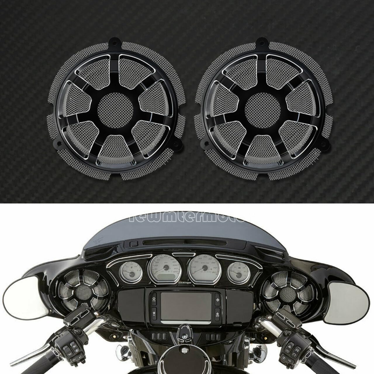 ya 7 8.24 baidi Contrast Cut Front Speaker Grill Masks Cover Fit for Harley Touring CVO 2014-19