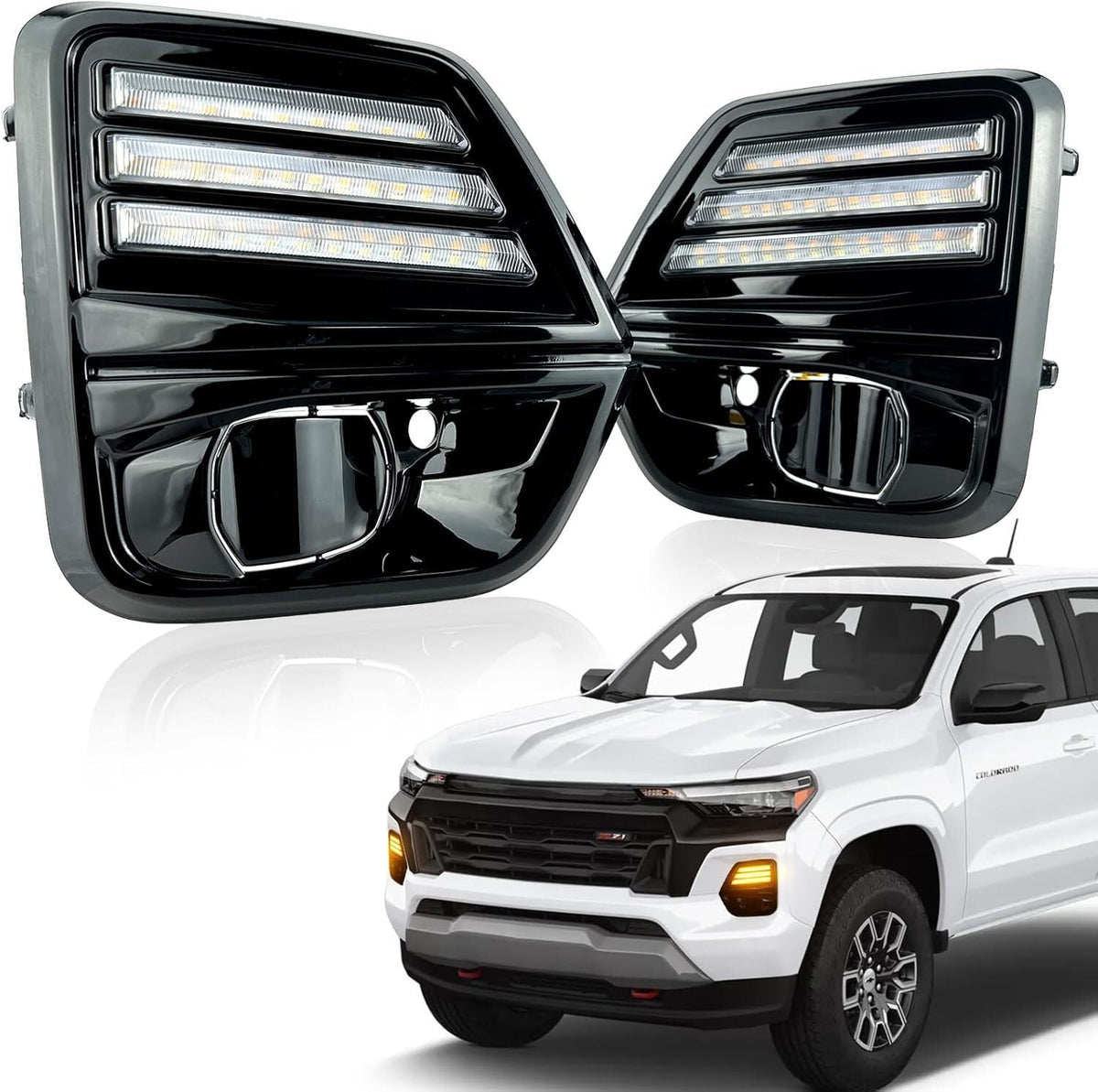 ya 9 10.24 LED Daytime Running Front Fog Turn Signal Light for Chevrolet Colorado 2023 2024