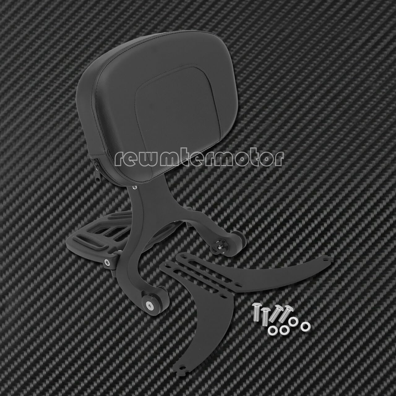 ya 6 8.24 baidi Multi-Purpose Black Driver & Passenger Backrest Fit for Harley Steet Bob 18-20