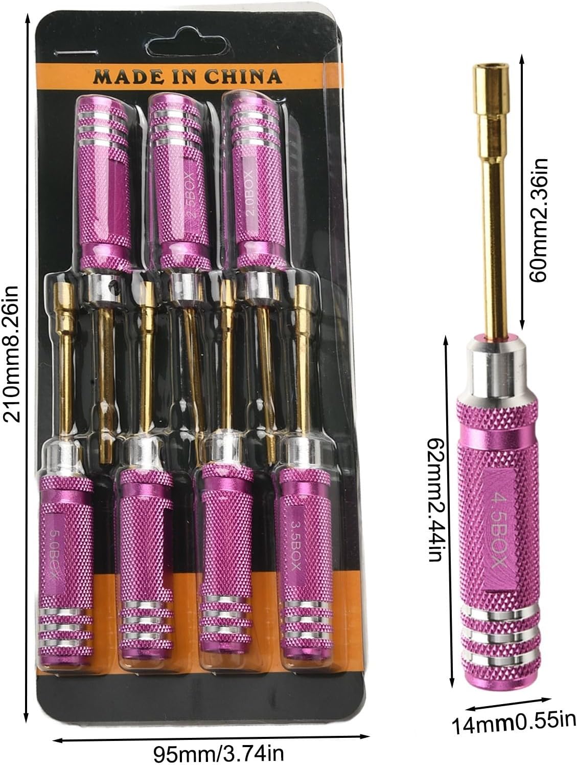 ya 26 10.21 baidi Hexagonal Screwdriver Set for RC Models 7 Pieces Made of Aluminum Alloy