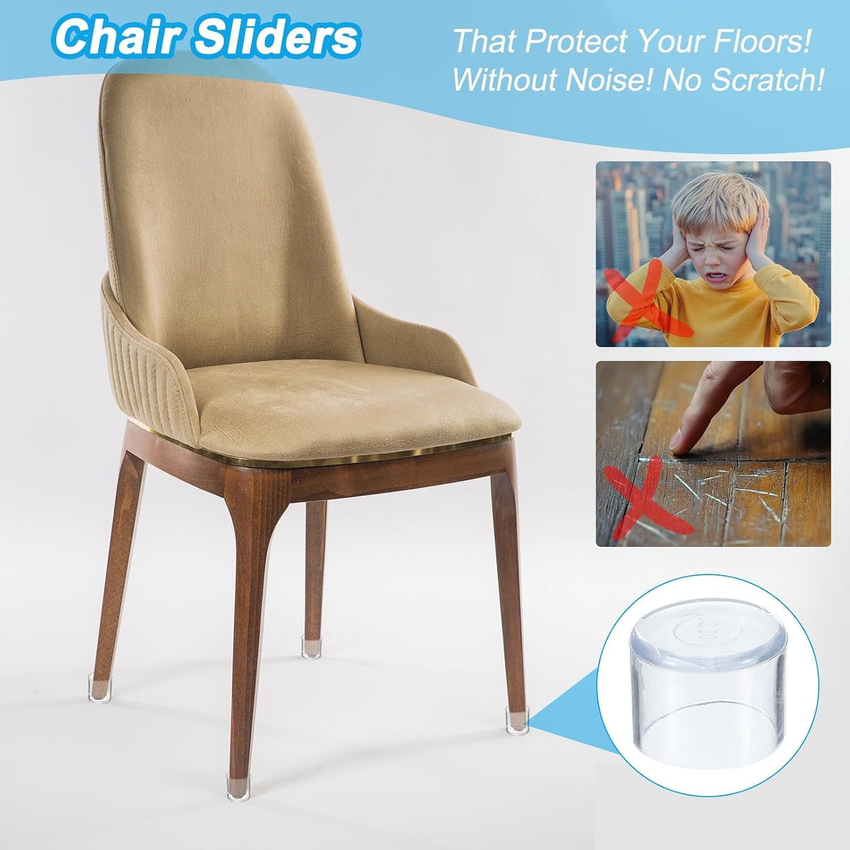 ya 26 10.21 baidi 16 Pcs Round Rubber Chair Leg Cap Tip 3/16, Furniture Leg, Transparent
