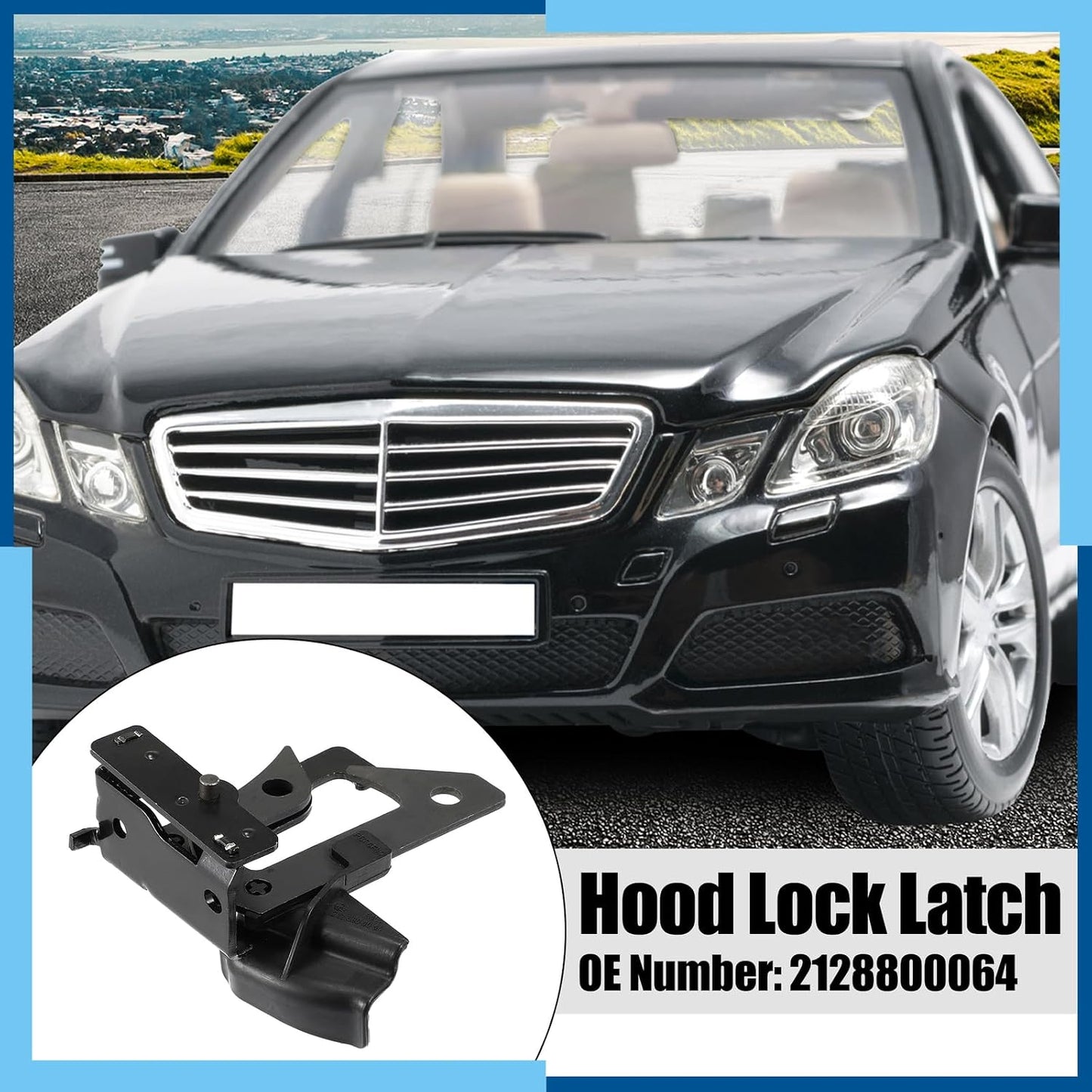 ya 4 8.14 Pack(1) Car Hood Safety Latch Catch Lock 2128800064 for Mercedes-Benz W212 E350