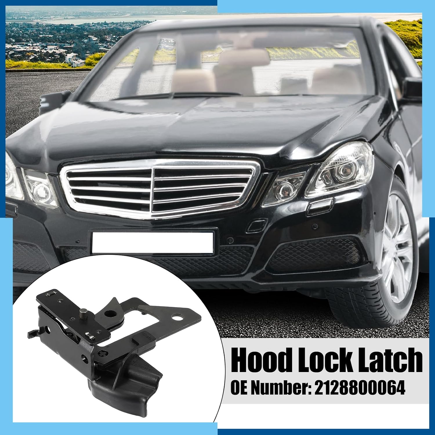 ya 4 8.24 baidi Pack(1) Car Hood Safety Latch Catch Lock 2128800064 for Mercedes-Benz W212 E350