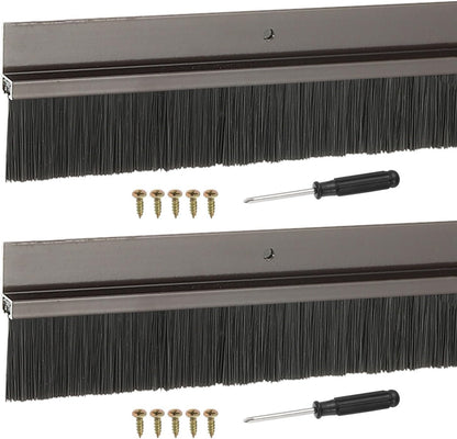 ya 26 10.21 baidi Door Sweep Brush Sweeps 1.6 Black PP Brush 39L x 2.6W -H-Shape(2 Pcs, Brown)